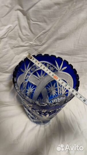 Ваза для цветов цветной хрусталь гдр