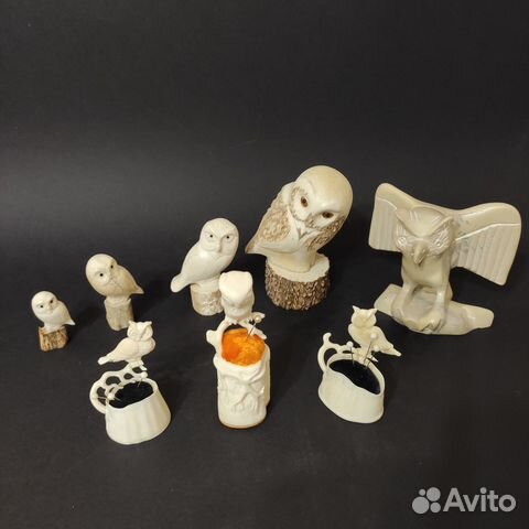 Статуэтка Совы из кости Сован на пне