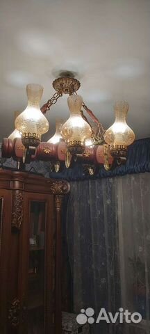 Люстра деревянная 6 рожков