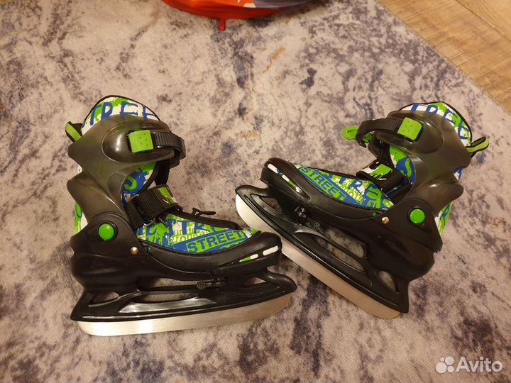 Коньки ледовые раздвижные с сумкой