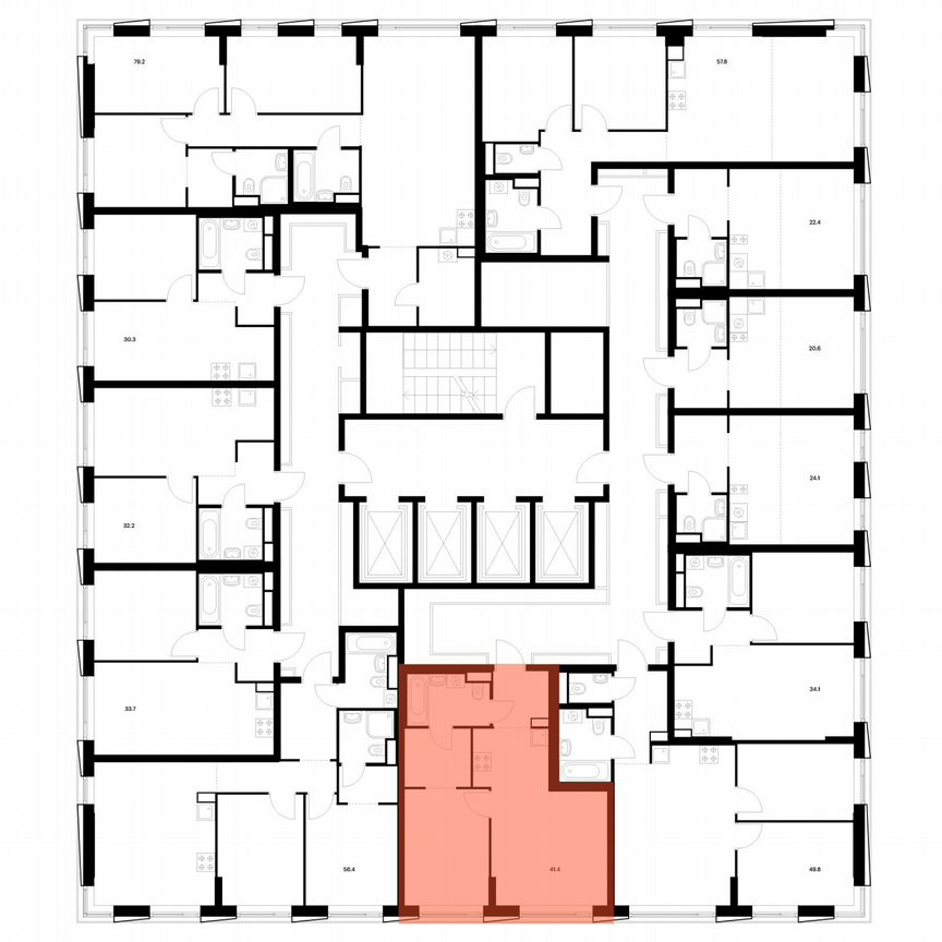 1-к. квартира, 41,4 м², 26/26 эт.