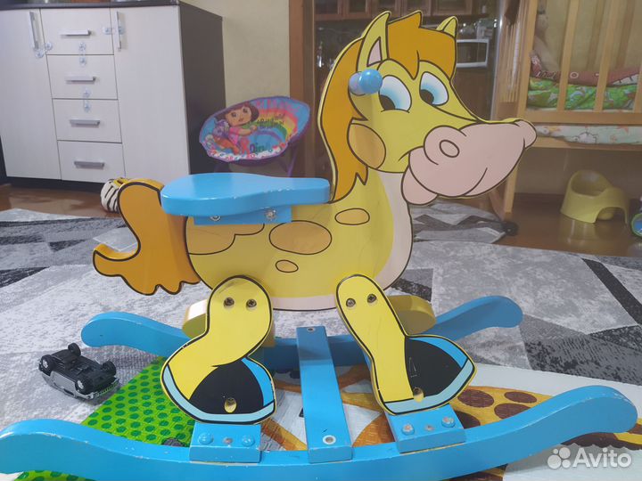 Лошадка качалка деревянная