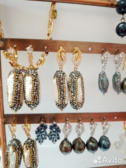 Серьги ручной работы жемчуг