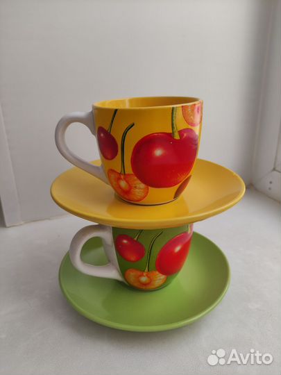 Чайная пара, 2 шт., на подставке, новые