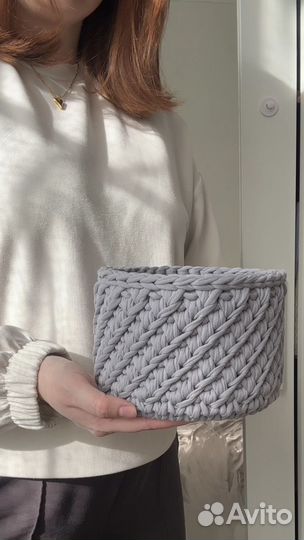 Вязана корзина органайзер для хранения