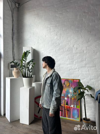 Джинсовая куртка с мехом pull bear