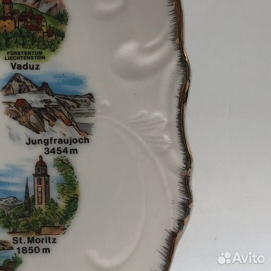 Декоративная настенная тарелка Швейцария, винтаж