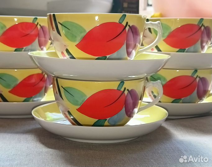 Чайный сервиз СССР Дулево Листья