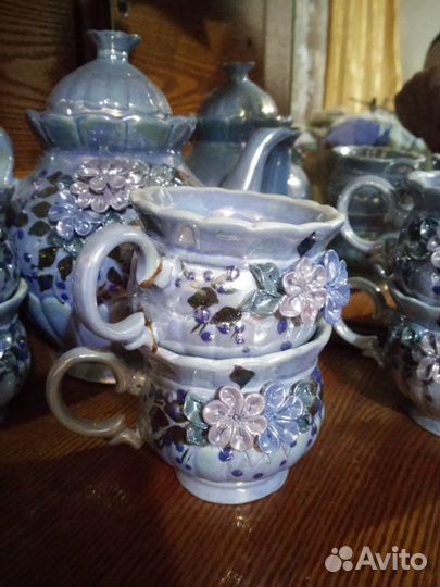 Сервиз Чайный Новый Голубой 90 г Украина 6 перс