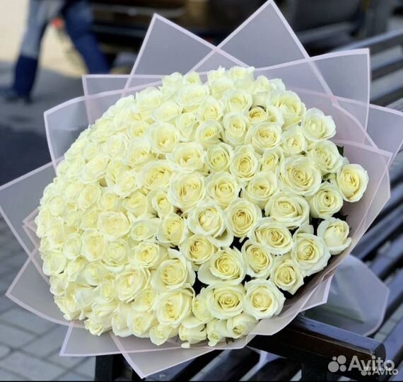Цветы Букеты 101, 51 Роза белые с доставкой купить