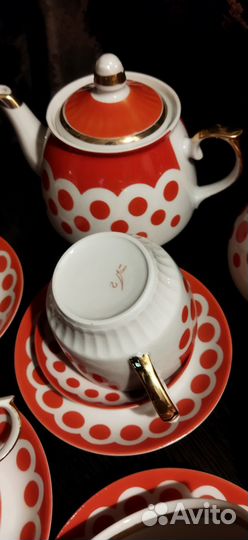 Чайный сервиз СССР горох, сервизы Дулево, Вербилки