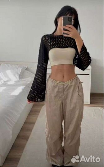 Вязаный топ сетка