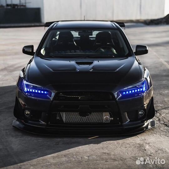 Mitsubishi lancer X LED Тюнинг Оптика Фары Q6KH3