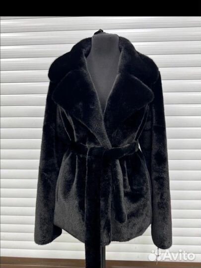 Шуба 80см норка черная XS S M L XL