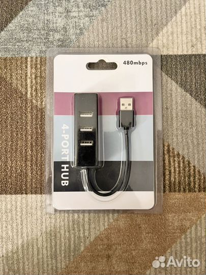 USB hub на 4 разъёма USB 2.0, 1А