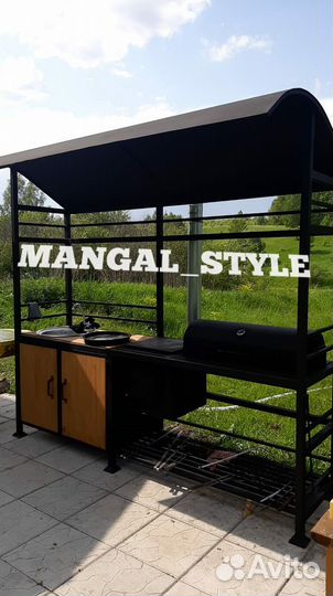 Мангал с печью под казан