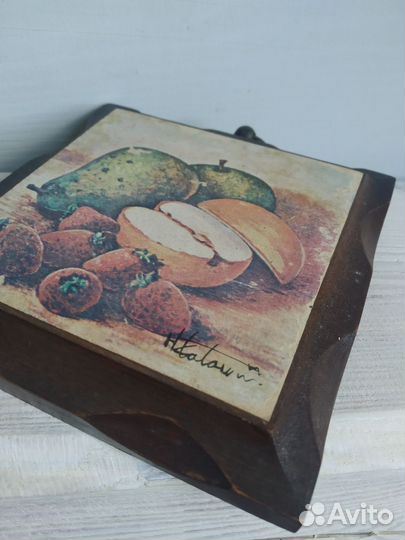Плакетка винтажная деревянная