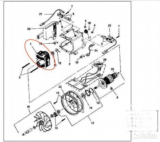 Статор двигателя для пылесоса Кирби
