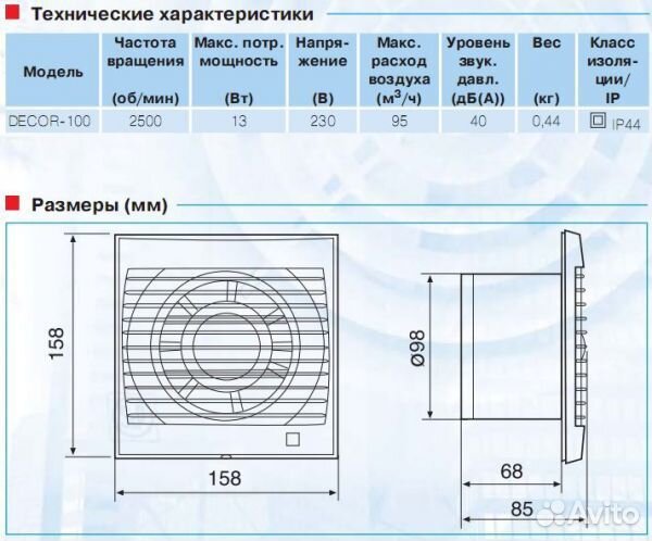 Soler & Palau Вентилятор накладной Decor 100C