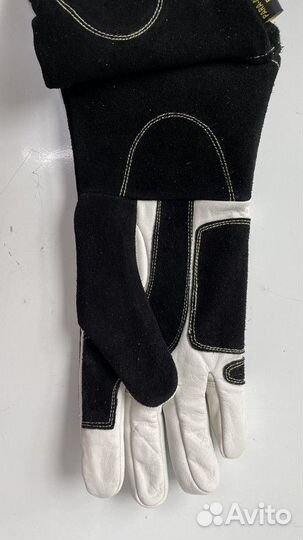 Краги из спилка и кожи