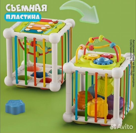 Кубик сортер монтессори 7в 1