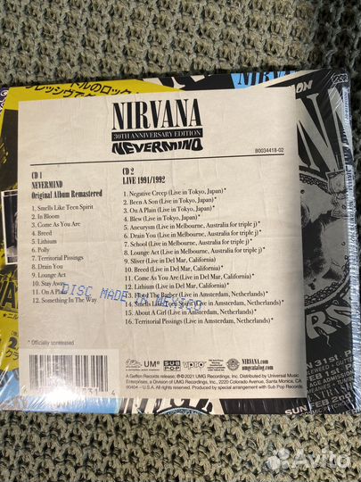 Nirvana фирменные EU оригиналы