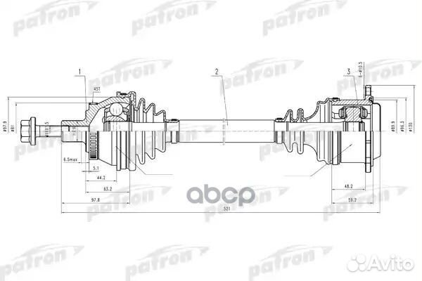 Полуось прав audi: A6 2.5TDi аt 97 +ABS PDS0692