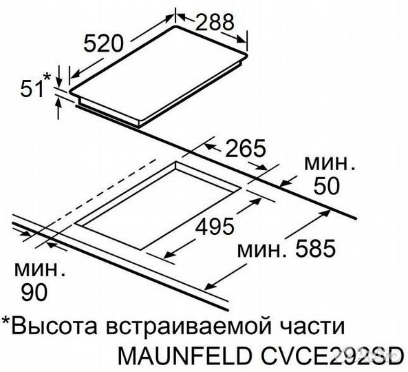 Электрическая варочная панель Maunfeld evce292sdpbk