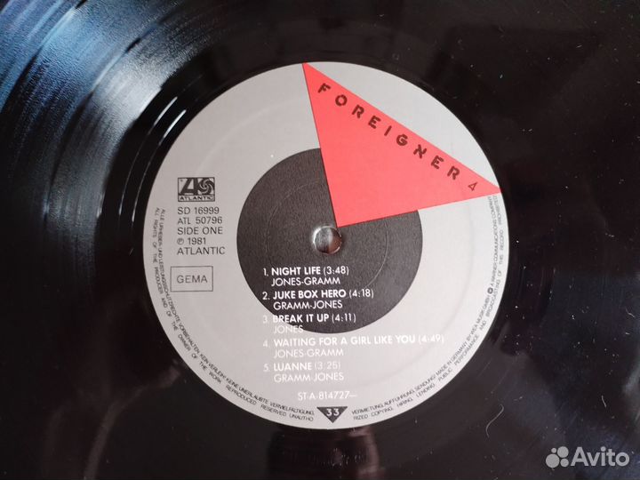 Foreigner – 4 - LP - Atlantic – SD 16999 - оригина