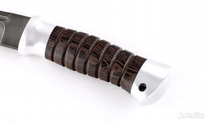 Нож казачий Пластун, сталь дамаск, рукоять венге с