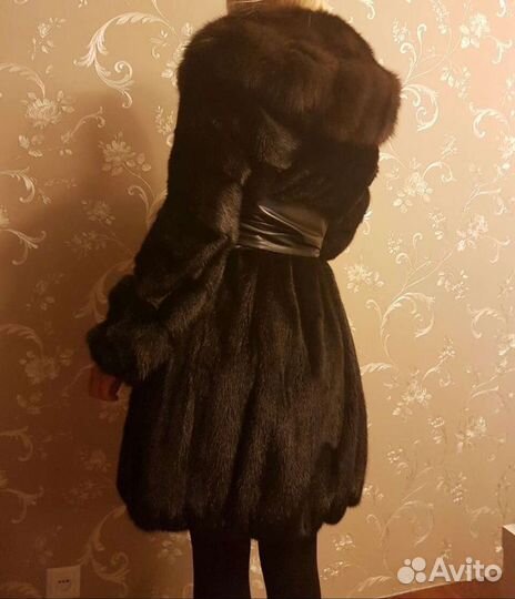 Шуба норковая с соболем