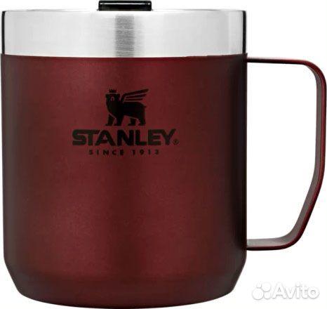 Термокружка stanley Classic с ручкой 0,35L бордовы