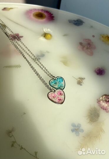 Кулон сердечко из эпоксидной смолы