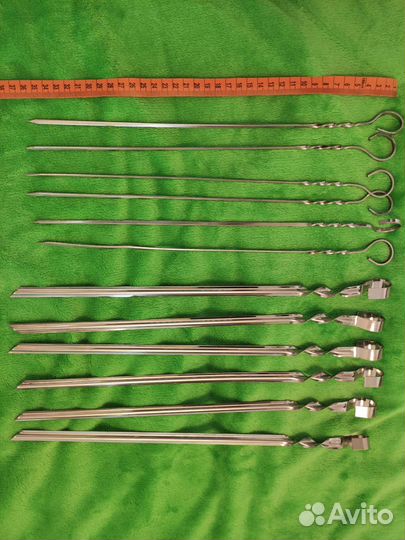 Шампура тонкие сталь, потолще - нерж