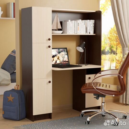 Стол компьютерный с полками омега 2