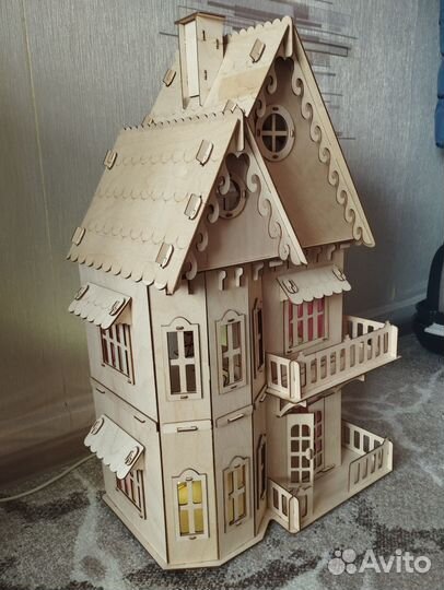 Кукольный домик большой, С мебелью