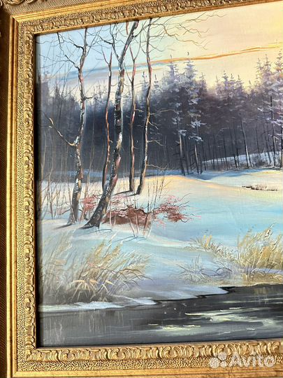 Большая картина/холст/масло в раме/Новиков Ю.В