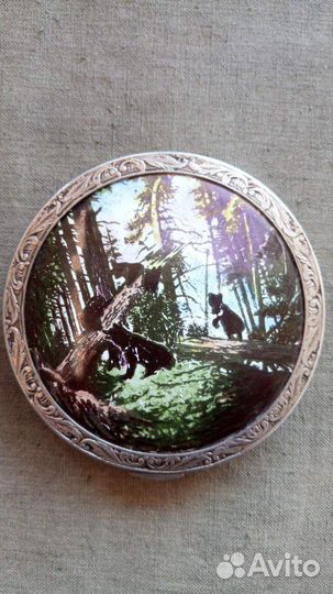 Пудренницы серебряная и латуневая СССР