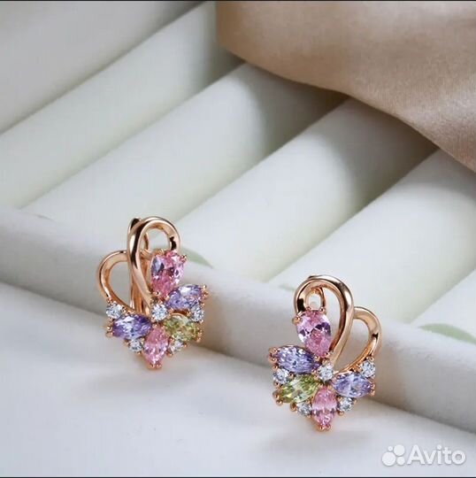 Золотые серьги проба 585rg