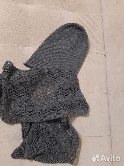 Шапка бини и шарф - снуд