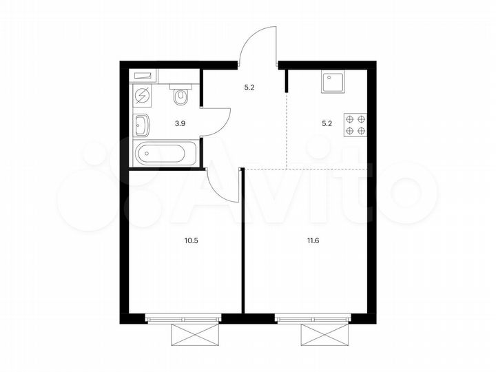 2-к. квартира, 36,4 м², 3/15 эт.