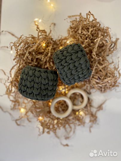 Корзинка из трикотажной пряжи