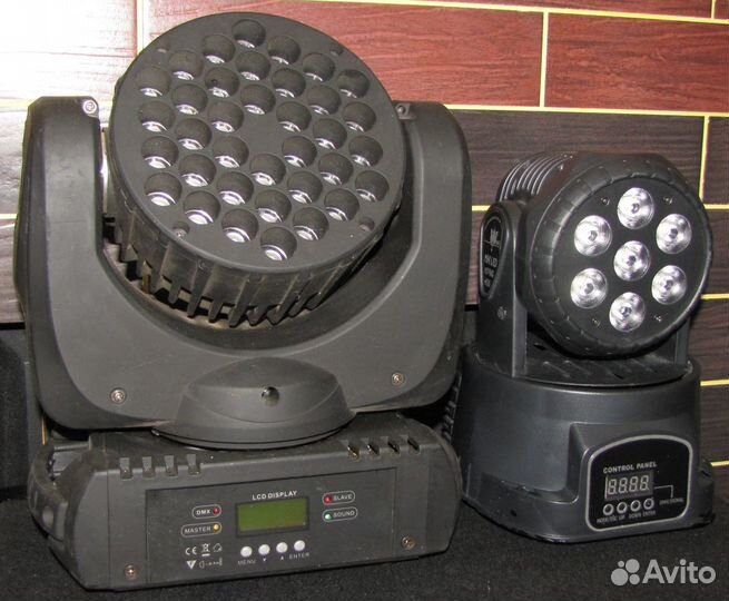 Головы LED светомузыка Pro 2шт Rgbw Строб Mic DMX