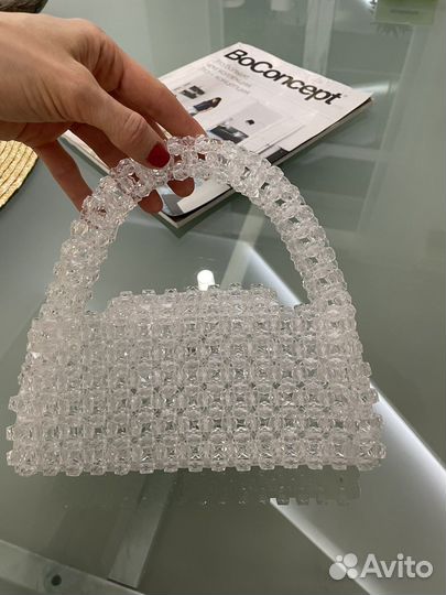 Свадебная праздничная сумочка из бусин