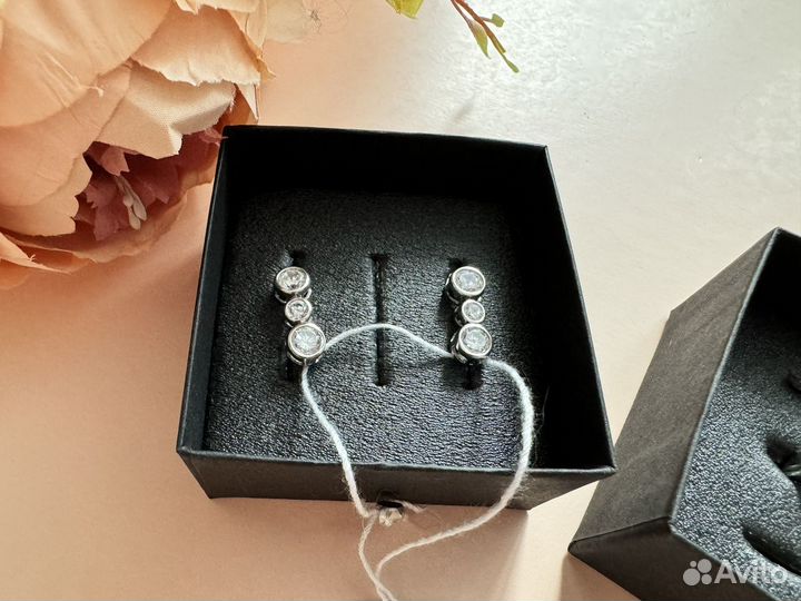 Комплект серьги+кольцо серебрянные 925