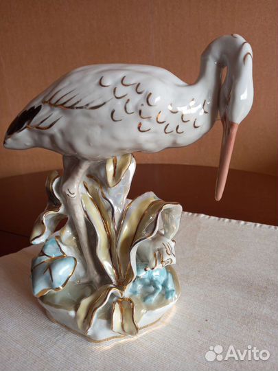 Статуэтка цапля и лягушка