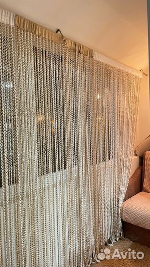 Карниз для штор однорядный. Шторы