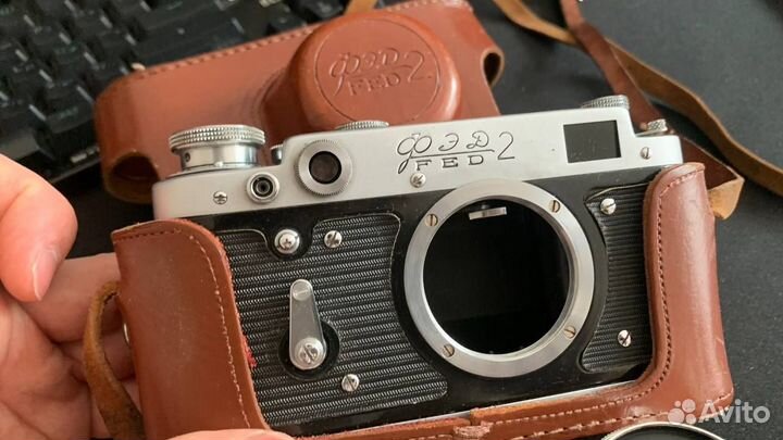 Фотоаппарат СССР фэд 2 с кожанным чехлом