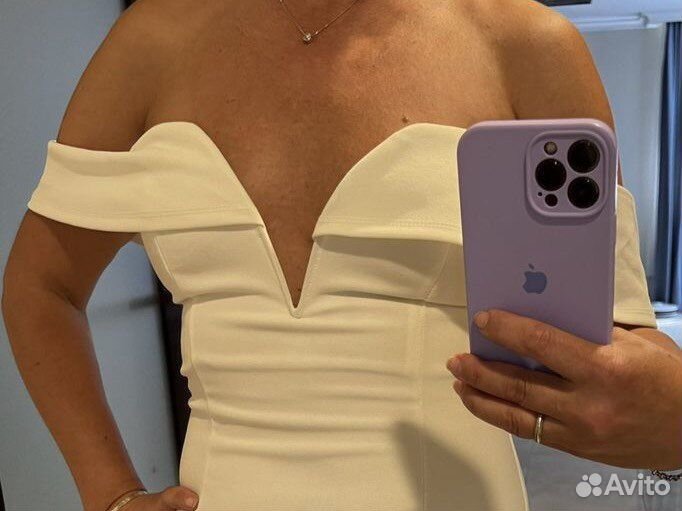 Боди вечерний белый