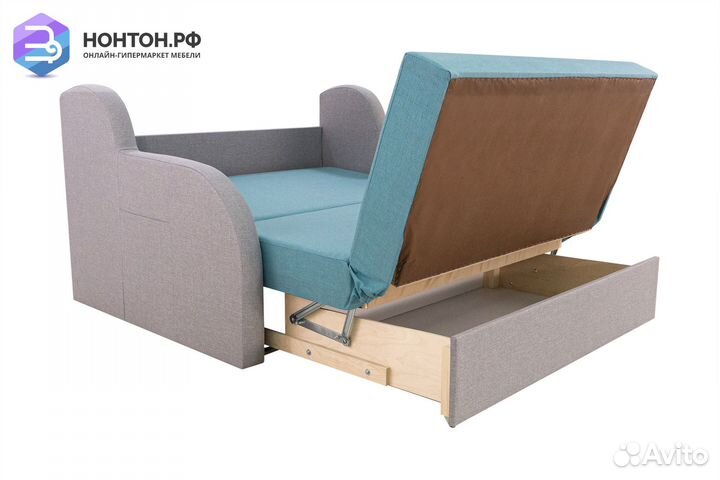 Диван аккордеон Ремикс 2 серо-голубой